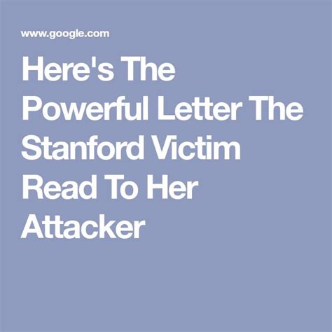 Here's The Powerful Letter The Stanford Victim Read To 